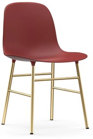 Stolička Form Chair – červená/mosadzná