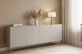 Komoda Desin 220 cm s kovovými nohami - kašmír / dub nagano