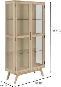 Vitrína Marte 94 cm dub bielený