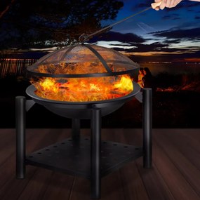 Gardebruk Ohnisko s priestorom na drevo FIRE, Ø55cm, čierna