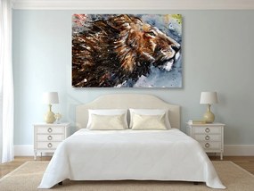 Obraz kráľ zvierat v akvareli - 120x80