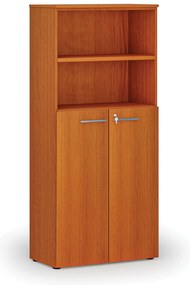 Kombinovaná kancelárska skriňa PRIMO WOOD, dvere na 3 poschodia, 800 x 420 x 1781 mm, čerešňa