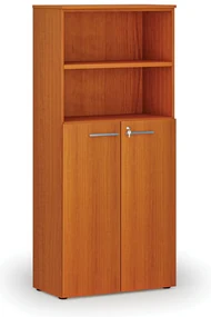 Kombinovaná kancelárska skriňa PRIMO WOOD, dvere na 3 poschodia, 800 x 420 x 1781 mm, čerešňa