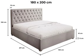 PROXIMA.store - Luxusná čalúnená posteľ MADRYT FARBA: tmavosivá, ROZMER: 180 x 200 cm