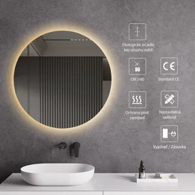 Cerano Nome, LED kúpeľňové zrkadlo Ø 80 cm, CER-CER-476726