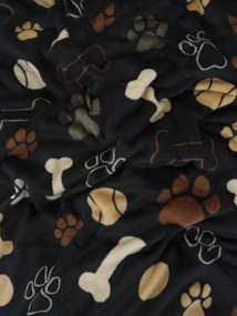 Deka mikroplyš Exclusive 150 × 200 cm – Psie labky čierne