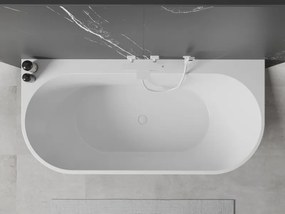 Mexen Oval+, voľne stojaca vaňa ku stene 170 x 80 cm, biela lesklá, biely prepad, 52681708000-20