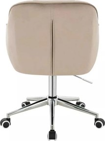 LuxuryForm DESIGN Stolička AVOLA VELUR na striebornej podstave s kolieskami - latte