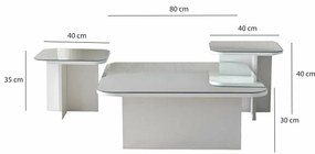 Súprava konferenčných stolíkov Jazz White