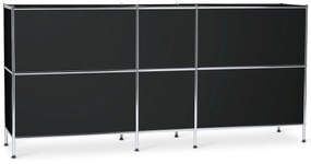 Veľká kovová odkladacia skrinka »CN3« so 6 výklopnými priehradkami, čierna