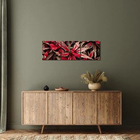 Obraz červených okvetných lístkov (s hodinami) (90x30 cm)