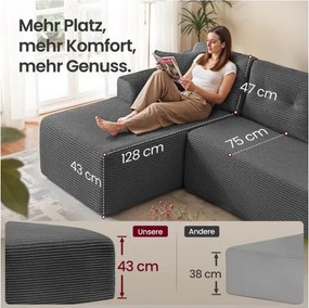 Modulárna rohová sedačka LCS183GN01 sivá