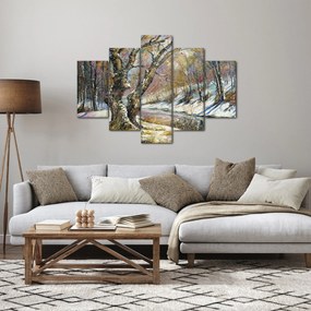 Obraz maľovanej zimnej krajiny (150x105 cm)