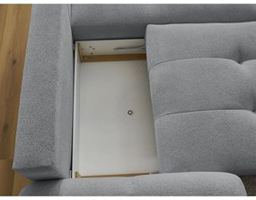 Sivá ženilková rozkladacia/s úložným priestorom rohová pohovka (pravý roh/s leňoškou) Roxelane – Bobochic Paris