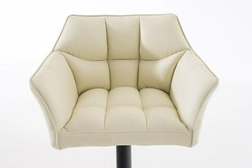 Barová stolička Damas B1 - koženka, čierny rám - Krémová