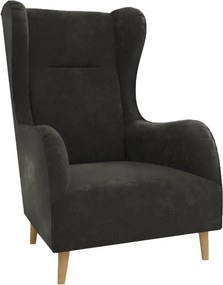 Tmavosivé zamatové kreslo ušiak Carole – Ropez