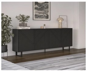 Čierna komoda 201x80x40 cm Peta – Marckeric