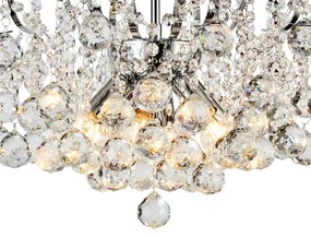Brilagi - Prisadený luster CRYSTAL 6xE14/60W/230V lesklý chróm