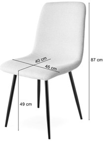 Jedálenská zostava 1 + 4, stôl CITY 110x75 cm dub artisan + krémová jedálenská stolička RIFT s čiernymi nohami