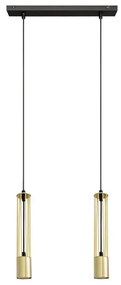 LED Luster na lanku BARS 2xGU10/4,8W/230V zlatá/čierna