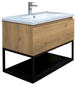 Kúpeľňová skrinka s umývadlom SAT B-Way dub mat BWAY80OAKU, 1 ks