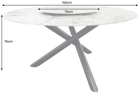 Okrúhly jedálenský keramický stôl Ganya 150 cm viacfarebný