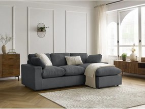 Tmavosivá menčestrová rohová pohovka Belair – Bobochic Paris