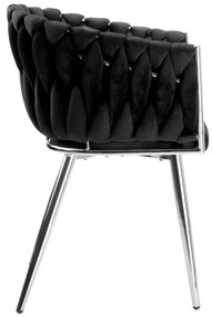 Jedálenská stolička COFTON zamatová, strieborná / čierna