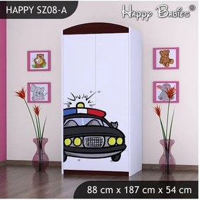 Detská skriňa POLÍCIA - TYP 8A - gaštan wenge