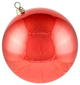 DECOLED Plastová guľa, priemer 30 cm, červená, lesklá, UV