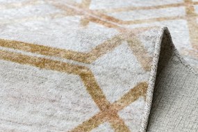 MIRO 51805.804 umývací koberec Geometrická, latková mreža protišmykový - zlato Veľkosť: 160x220 cm