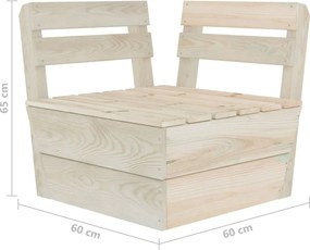 9-dielna záhradná súprava z paliet, impregnovaný smrek