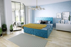 Moderná boxspring posteľ Rendo 180x200cm, modrá Magic Velvet