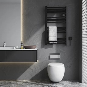 BPS-koupelny Elektrický kúpeľňový radiátor LOA BL 500W 54x96 cm, čierny