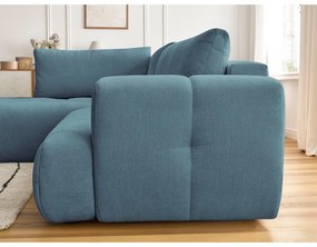 Modrá rozkladacia/s úložným priestorom rohová pohovka (ľavý roh/do L) Fuji – Bobochic Paris