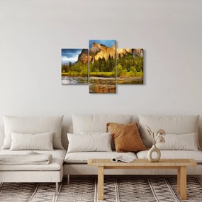 Obraz - Skaly pri jazere (90x60 cm)