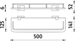 Nimco Polica s ohrádkou, 50 cm KEIRA - KE 22091AX-50-26