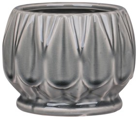 Šedý antik keramický obal na kvetináč so vzorom Alsace S -  Ø 13*10cm