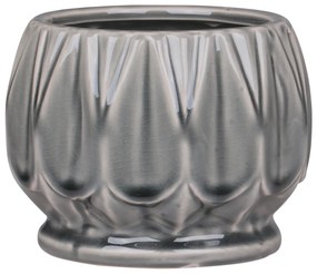 Šedý antik keramický obal na kvetináč so vzorom Alsace S - Ø 13*10cm