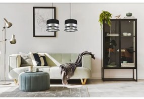 Luster na lanku MILO 2xE27/60W/230V strieborná/čierna