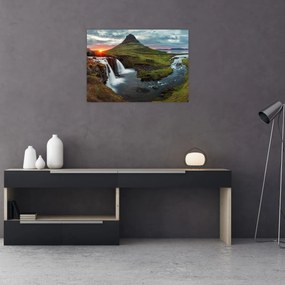 Obraz - Kirkjufell pri západe slnka (70x50 cm)