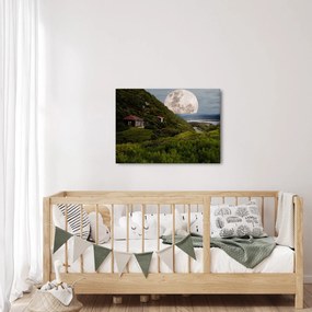 Obraz krajiny s mesiacom (70x50 cm)
