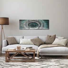 Obraz fontány (s hodinami) (90x30 cm)
