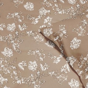 Goldea bavlnené posteľné obliečky - ľalie na hnedom 140 x 220 a 70 x 90 cm