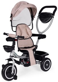 Trojkolka 2v1 otočné sedadlo a skladacia strieška - béžová ECOTOYS