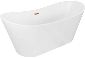 Mexen Montana, voľne stojaca vaňa 180 x 80 cm, biela, medený prepad, 52011808000-65