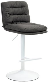 Barová stolička Damar - látka, biely rám - tmavošedá