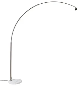 Obojková lampa z ocele s bielym mramorovým podstavcom nastaviteľná - XXL