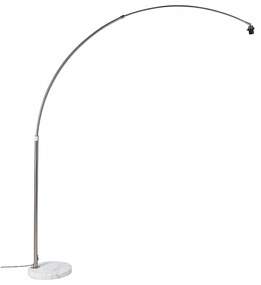Obojková lampa z ocele s bielym mramorovým podstavcom nastaviteľná - XXL