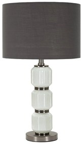 Sivá stolná lampa s textilným tienidlom (výška 57 cm) Bright – Mauro Ferretti